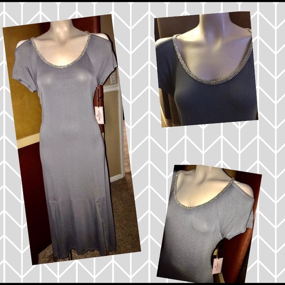 Juicy Couture grey cold shoulder maxi dress - Picture 2 of 6